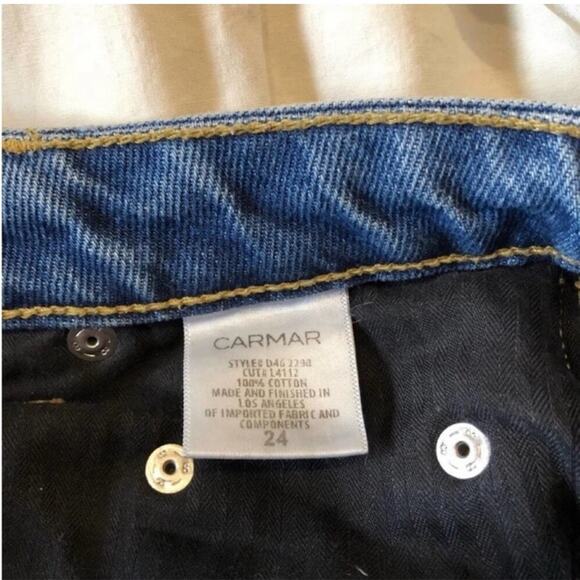 Carmar High Waist Flare Raw Hem Jeans Size 24 - Picture 5 of 7